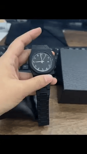 Stainless Steel Black Aura Arabic Watch